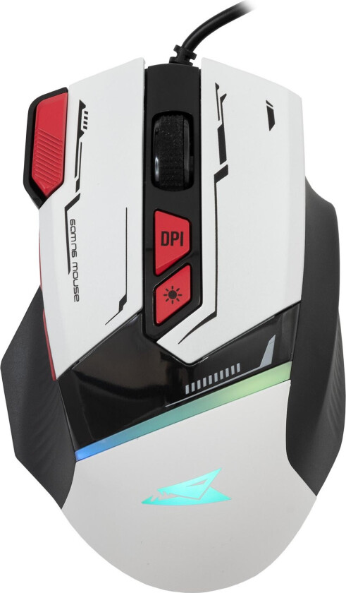 Manta Mus - RGB, 8 Knapper, 12800 dpi - Hvit