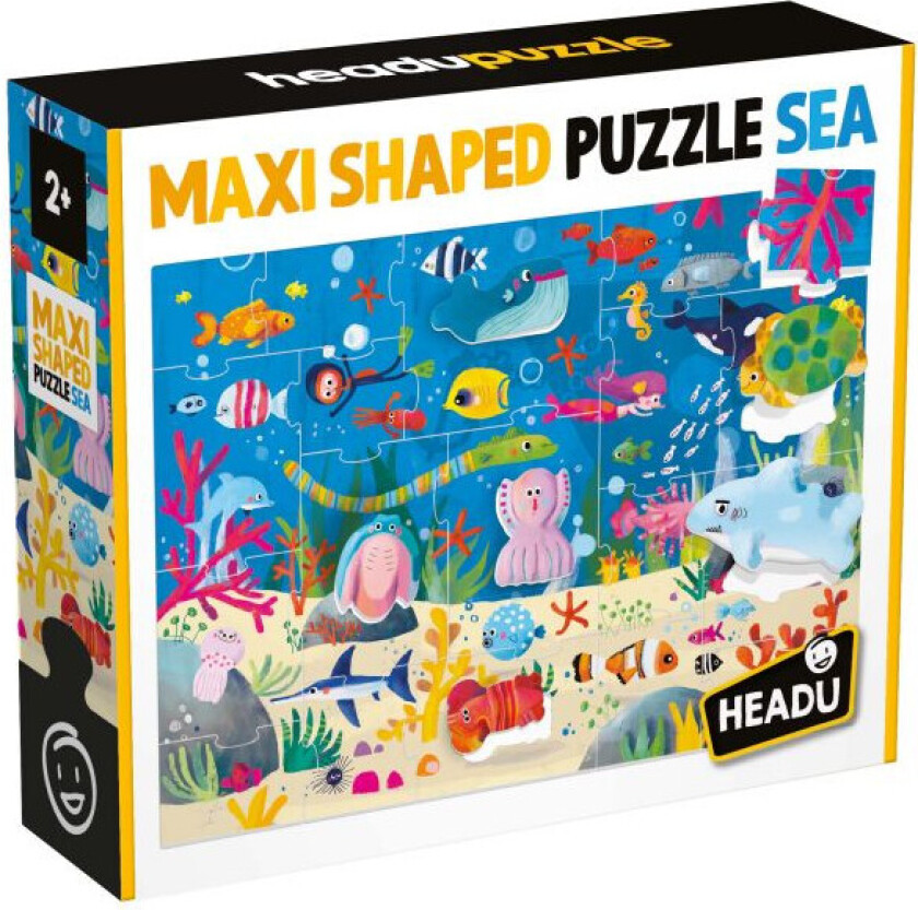 Ecoplay Puslespill - 19 Brikker, 2+år - Havdyr