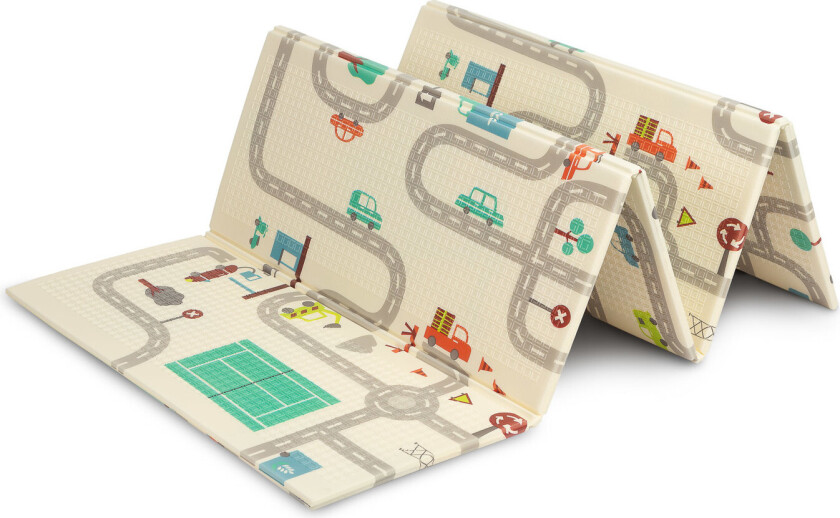 Multifunksjonell Leke- og Aktivitetsmatte - 200x180cm, Antiskli - Biler