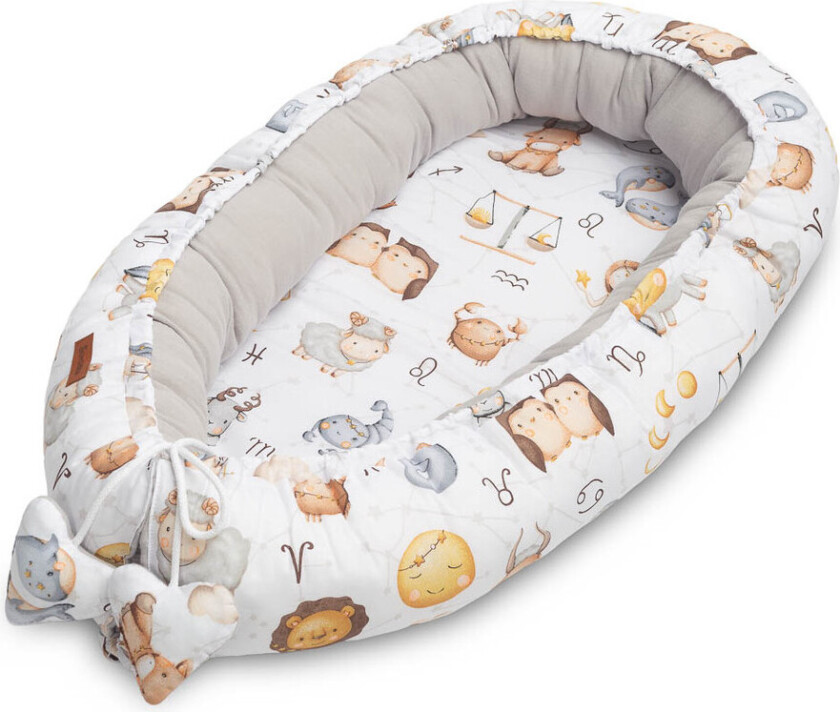 Bilde av Muslin Babynest - 80x45cm - Zodiac Grey