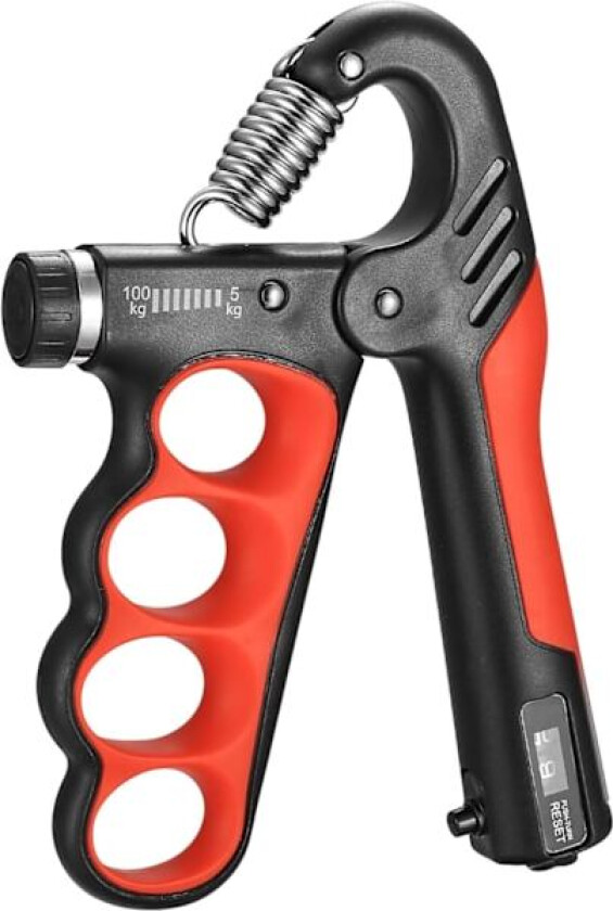 Bilde av Gripforsterker, Håndgrep Forsterker, 5-100 Kg Justerbar Håndgriper Forsterker, Underarms Treningssett (Rød)