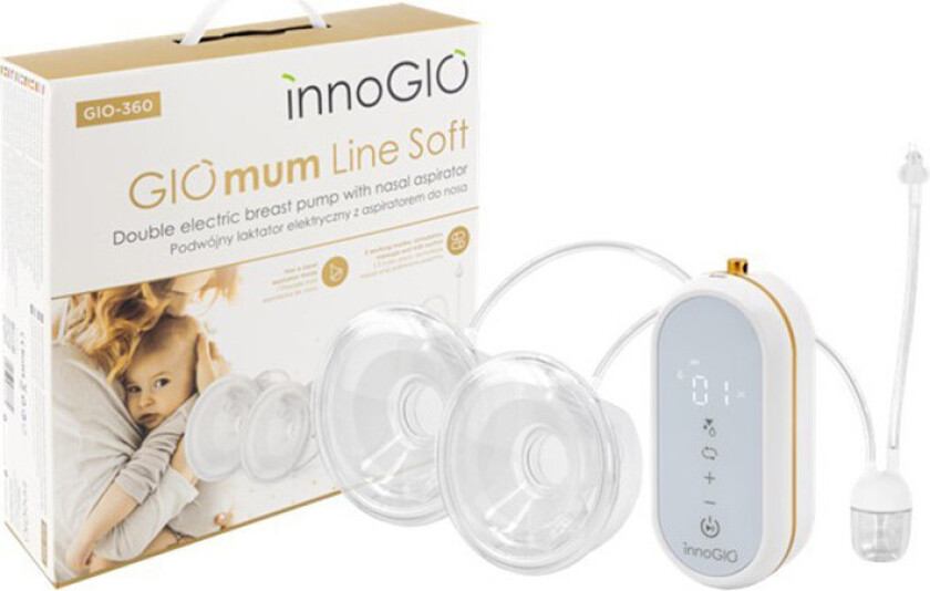 GIOmum Line Soft Elektrisk Brystpumpe - Dobbeltfunksjon, 9 Nivåer