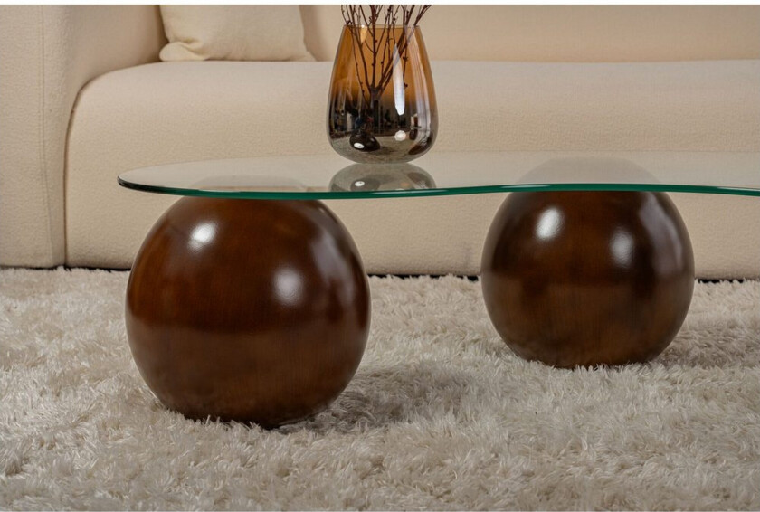 Sofabord Sphere Valnøtt / Transparent - Valnøtt / Transparent