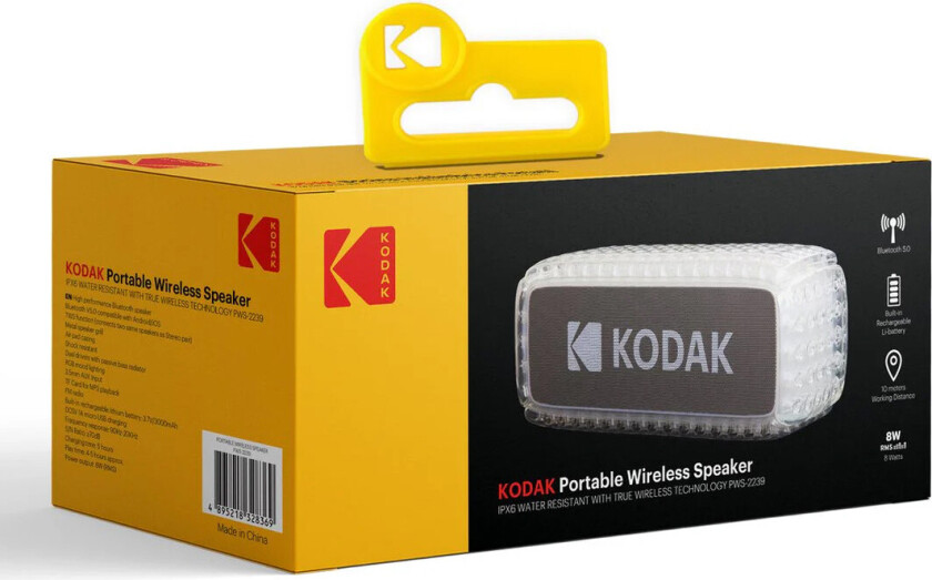 PWS-2239 Bluetooth-høyttaler (vannavvisende) - 8W, 5 timer - Gul