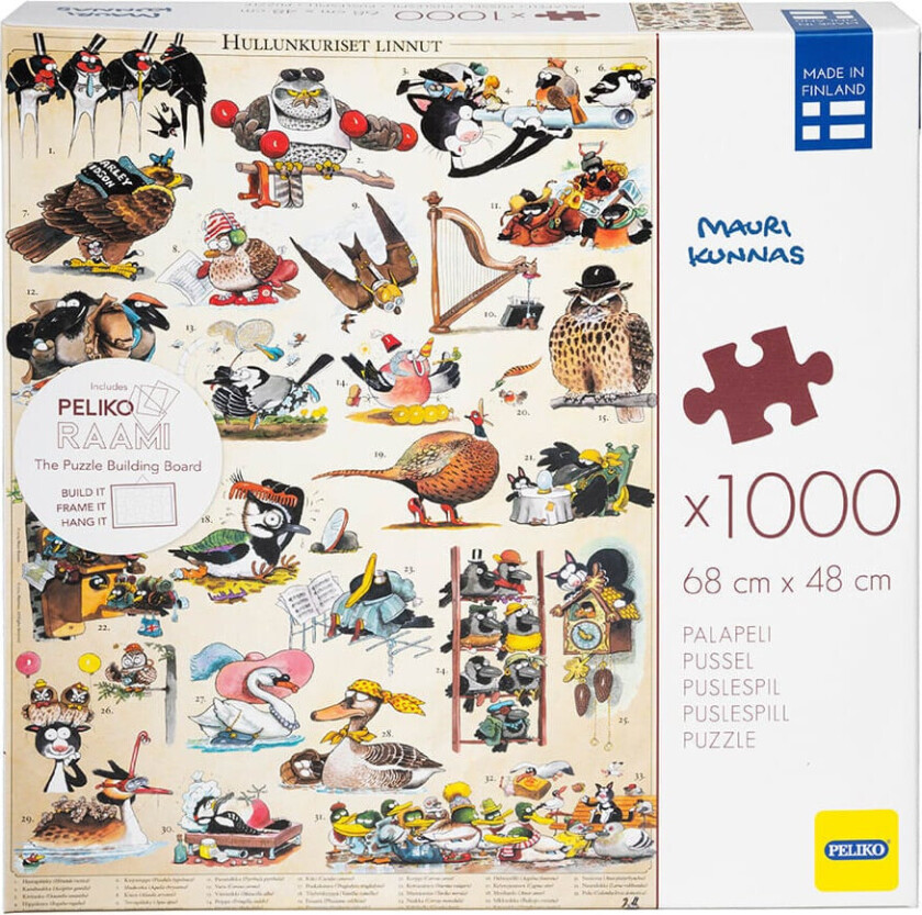 Mauri Kunnas Puslespill - 1000 Brikker - Crazy Birds