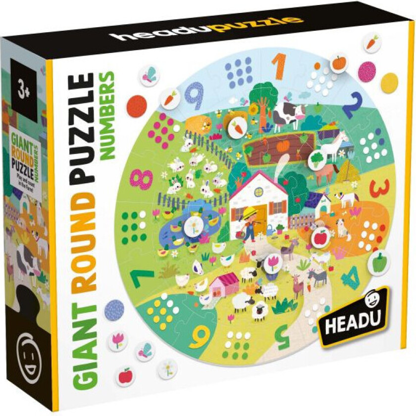 Kjempe Rundt Puslespill - 3+år - Tal