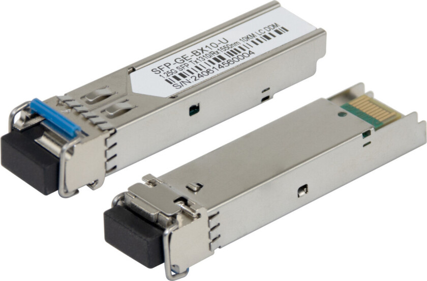 SFP Transceiver Modul - 1,25G, Tx1310Rx, 10km, LC-grensesnitt, Singlemode Simplex - 1550nm