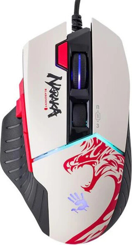 A4Tech Bloody W95 Max Ergonomisk Gaming Mus - RGB, USB 2.0