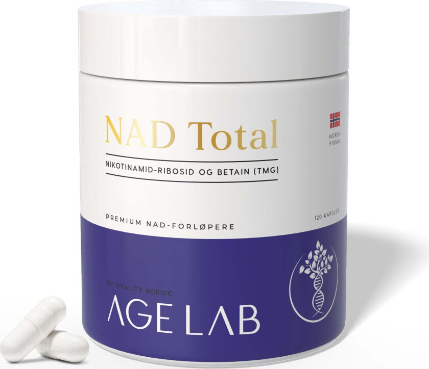 NAD Total® - kapsler | NAD+ Supplement | Booster | B3-vitamin | David Sinclair Supplements | AgeLab