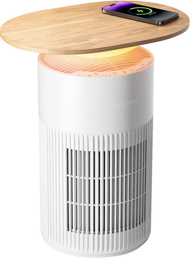 Luftrenser Bord â 4 i 1 HEPA-filter, Qi-opplading 15 W, RGB-lys â Hvit