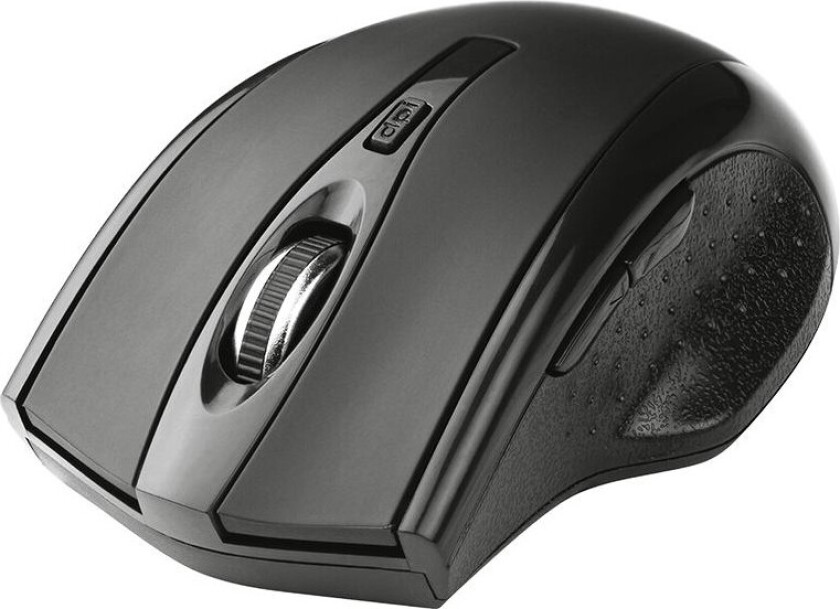 Joy Trådløs Mus (RF Nano) - 1600 dpi, 7 Knapper - Sort