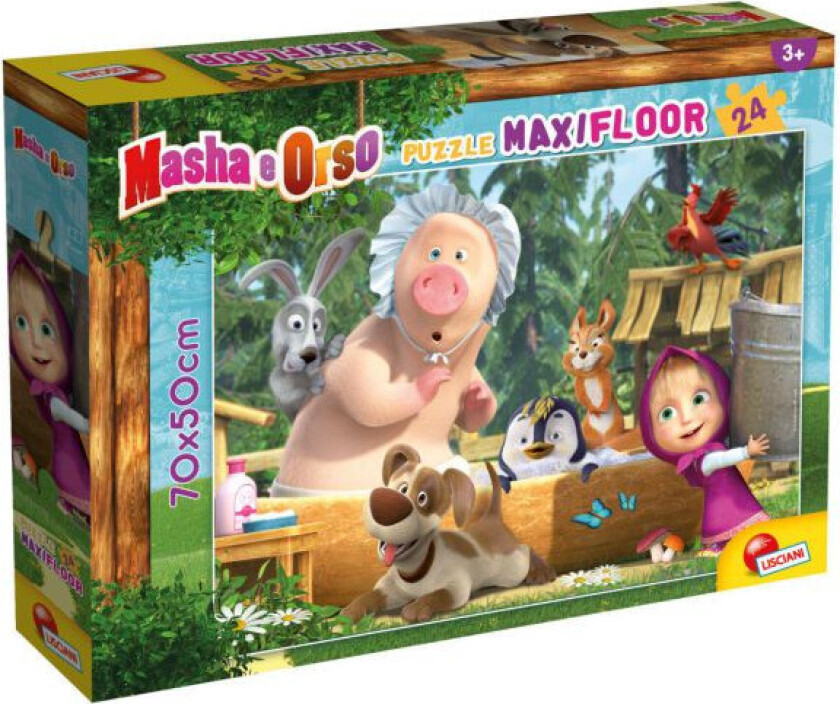 Maxi Gulvpuslespil - 24 Brikker - Masha & Bjørnen