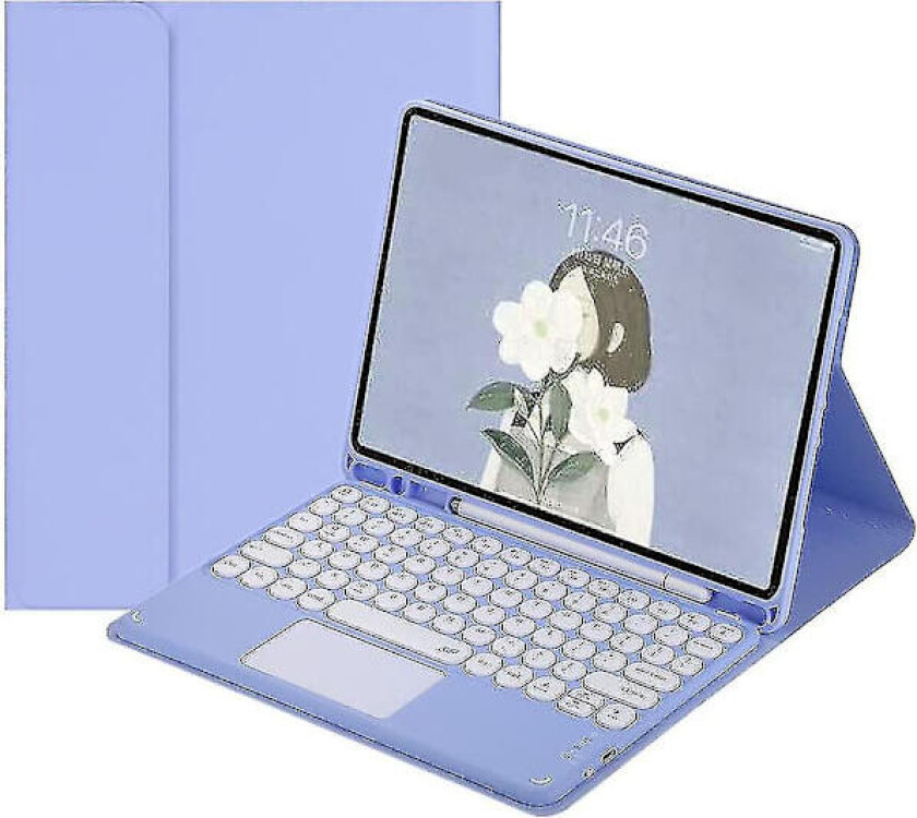 Ipad Pro 12,9-tommers avtakbart Bluetooth-tastaturdeksel med rund knapp