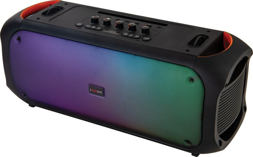 Rebeltec, SoundVox 650 Bluetooth Høyttaler - 80 W, FM, TWS, Mikrofonin/utganger, LED-lys - Sort