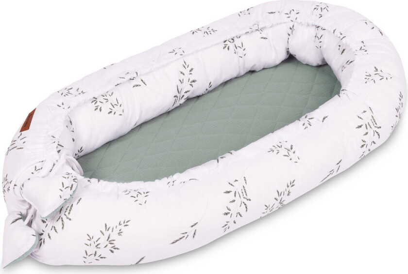 Babynest i Musselin - 80x45 cm, Vendbar Madras, Allergivenlig - Grønn