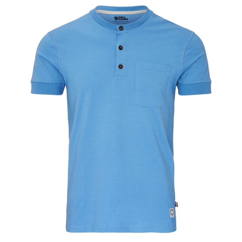 GREENLAND BUTTONED SS M AZURE BLUE