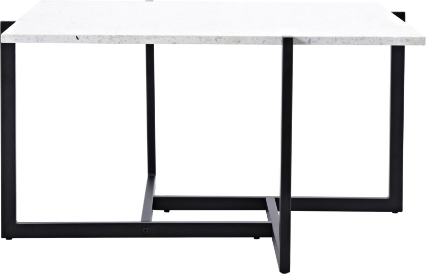 VENTURE DESIGN Hybrid Sofabord 80*80 - Hvit Terazzo/ Sort