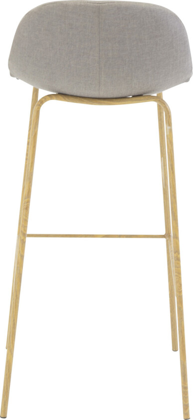 VENTURE DESIGN Polar barstol, med ryggstøtte og fotstøtte - lys grå polyester og eik foliemetall