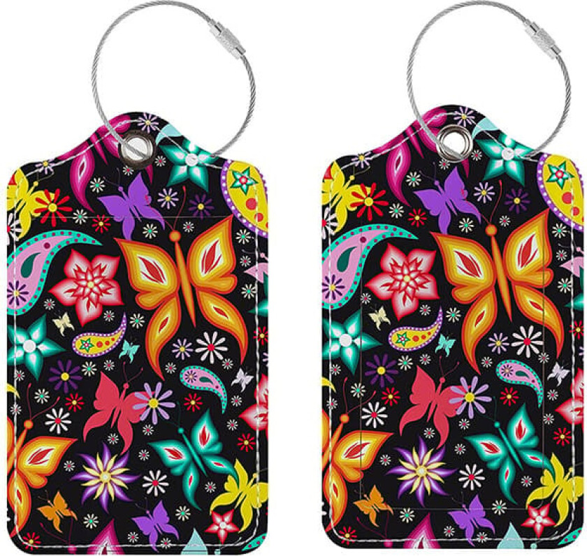 INF Bagasjelapp og ID-kortholder i PU-skinn Flerfarget Butterfly