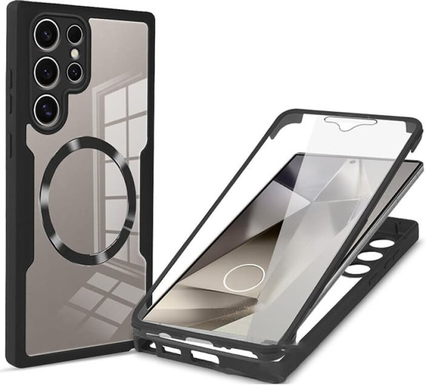 INF Fullt lukket magnetisk deksel med integrert skjermbeskytter til Samsung S22-serien Samsung S22 Ultra