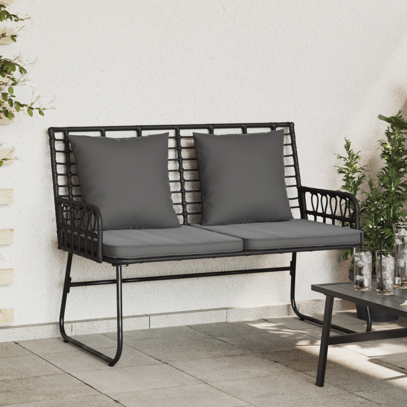 Hagebenk Svart, Antrasitt 113 x 69 x 83 cm Poly rattan, stål