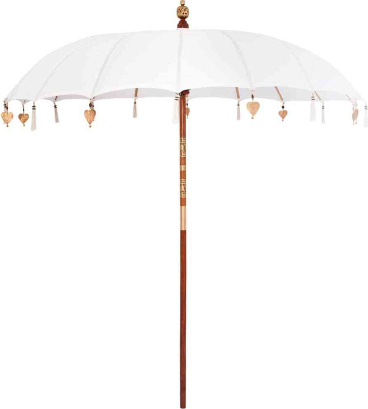 Parasoll Krem x 250 cm Bomull og solid tre