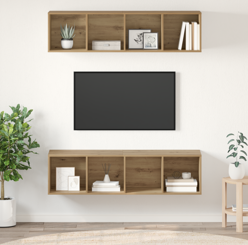 TV-benksett 2 pcs artisan eik 37 x 37 x 142.5 cm Konstruert tre