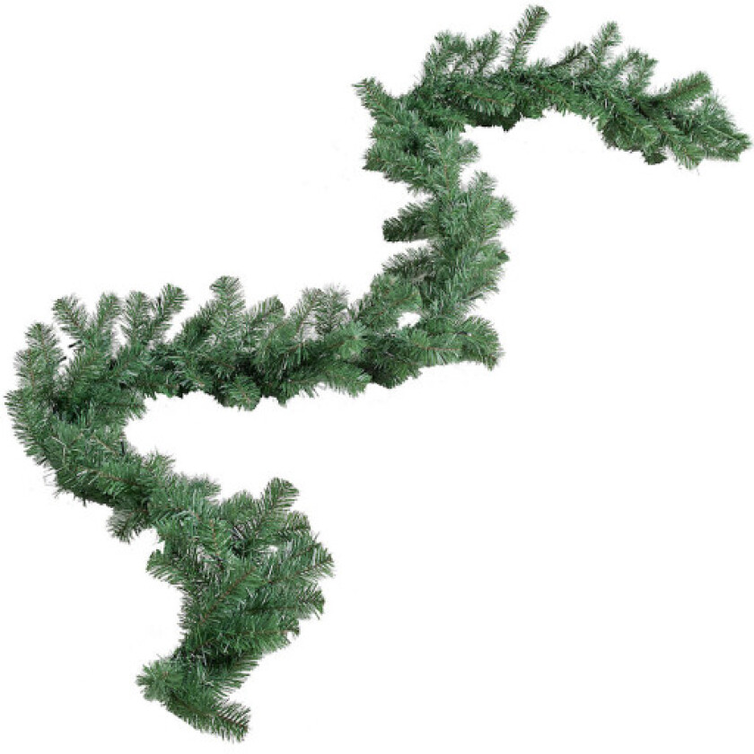 granguirlande med "snø" & lys & batteri, 270 cm