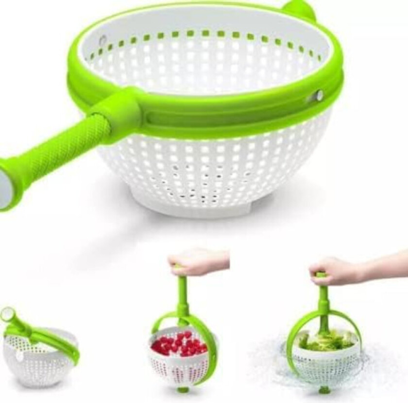 Stor Salatslynge, Sil, Kål, Fruktvasker, Pastaavløp, Roterende, Rask og Enkel, Grønn