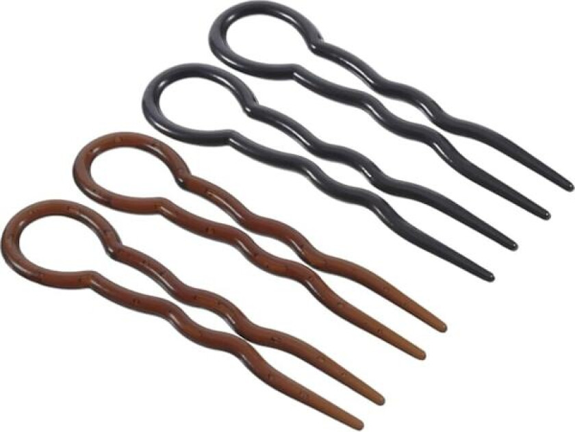 20 Hårnåler for kvinner, Magisk Enkel Spiral Hurtig Fletting Hårstyling Klips, Svart og Brun
