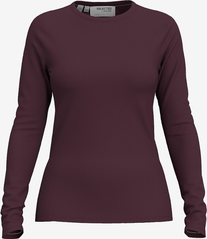 Topp slfManja LS O-neck - Rød