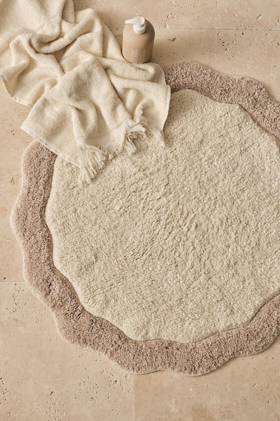 Badematte Scallop Round - Beige