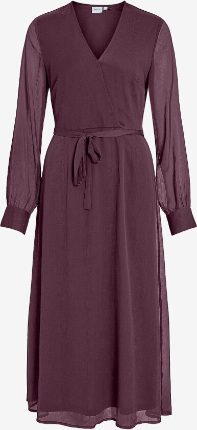 Midikjole viFalia V-neck L/S Midi Dress - Rød