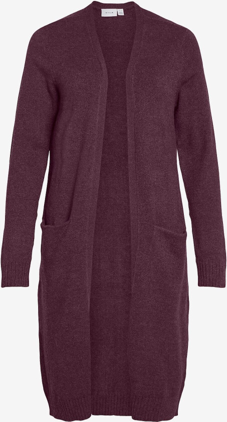 Cardigan viRil L/S Long Knit - Rød