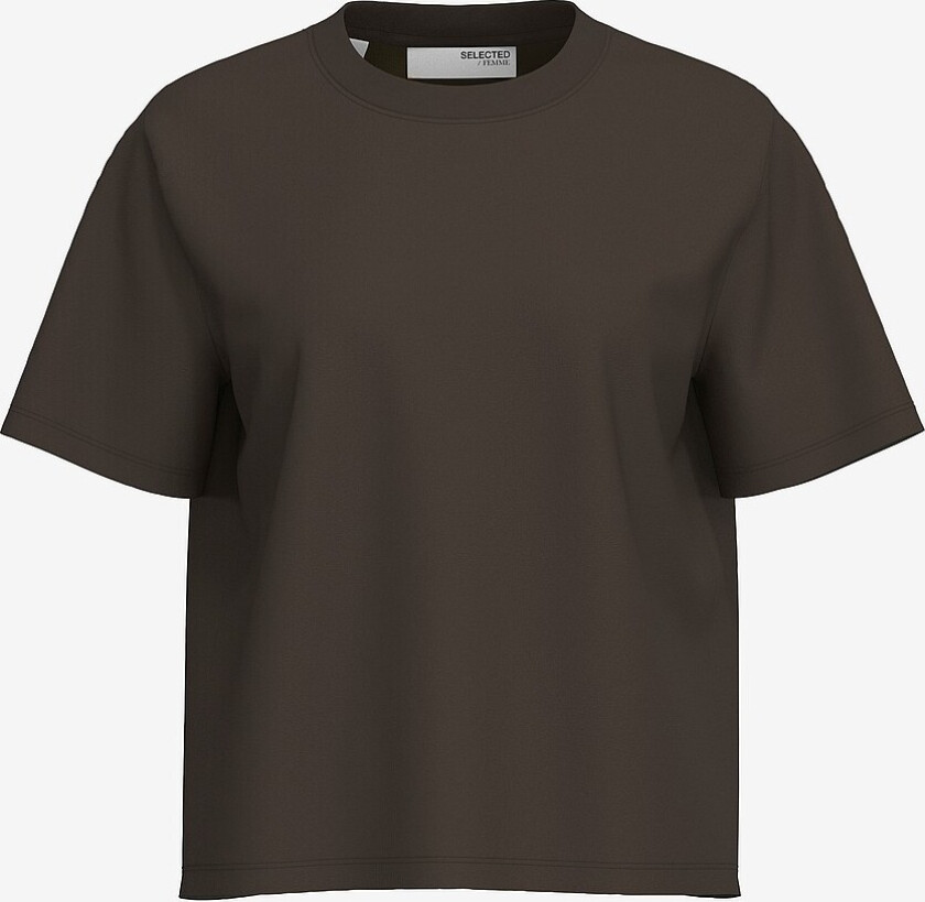 Topp slfEssential SS Boxy Tee - Brun