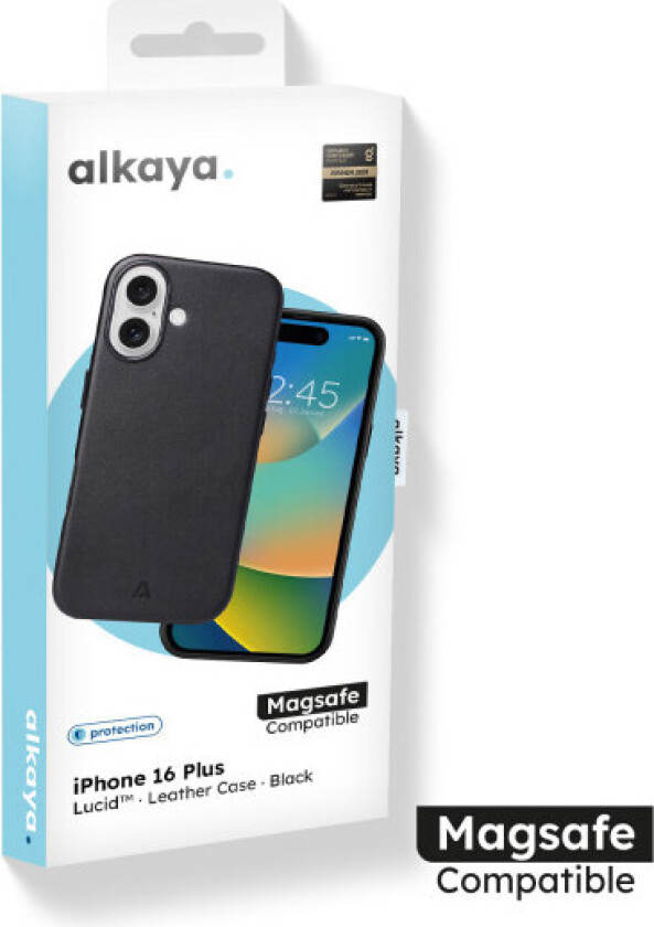 Lucid Silikone Cover til iPhone 16 Plus â MagSafe-kompatibel â Svart