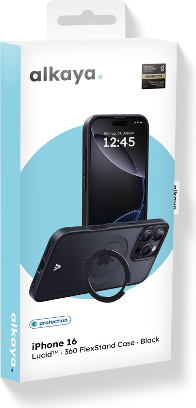 Lucid 360 FlexStand Cover til iPhone 16 - MagSafe - Sort