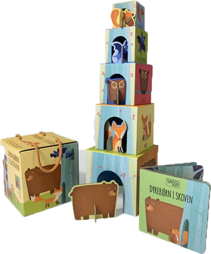 Dyrebrun i skogen Stabeltre med dyr