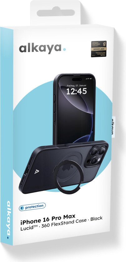 Lucid 360 FlexStand Cover - MagSafe, iPhone 16 Pro Max - Sort