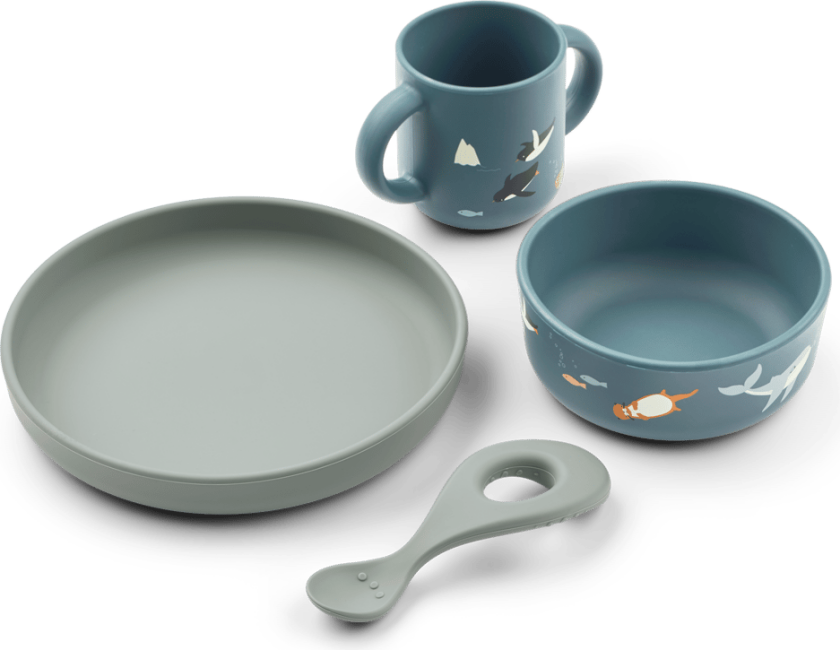 Vivi printed servisesett 4 deler Arctic Sea-Ocean view