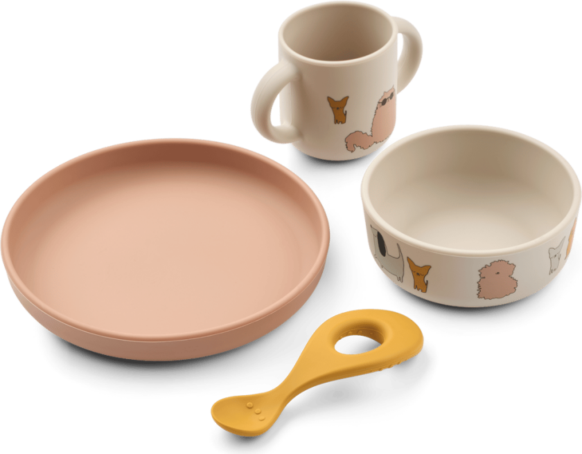 Vivi printed servisesett 4 deler Cats and Dogs-Sandy