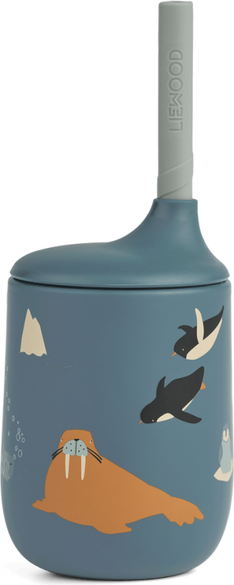 Ellis printed sippy cup tutekopp med sugerør 23 cl Arctic Sea-Ocean view