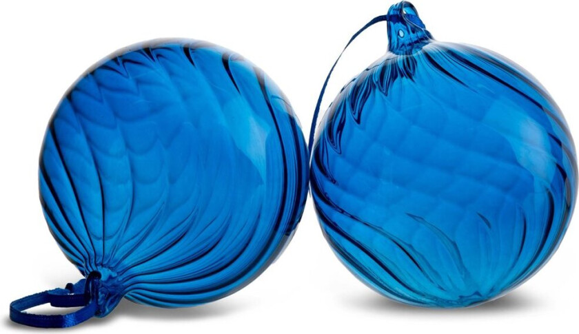 Opacity juletrekule M Ø8 cm 2-pakning Blå