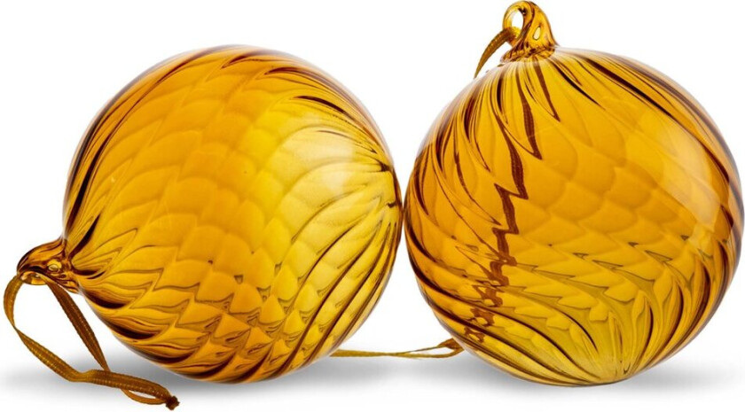 Opacity juletrekule M Ø8 cm 2-pakning Gul