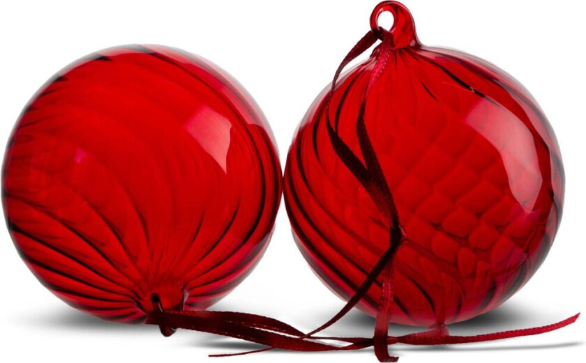 Opacity juletrekule M Ø8 cm 2-pakning Rød