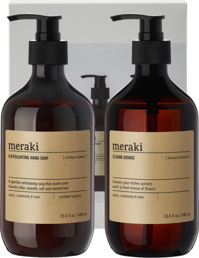 Bilde av gavesett håndsåpe og oppvaskmiddel Exfoliating Northern star, Blossom breeze