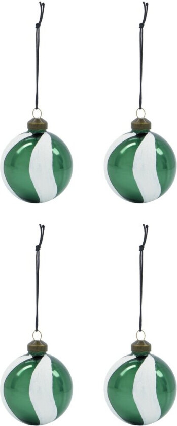 Twister juletrekule Ø6 cm 2-pakn. Grønn-hvit