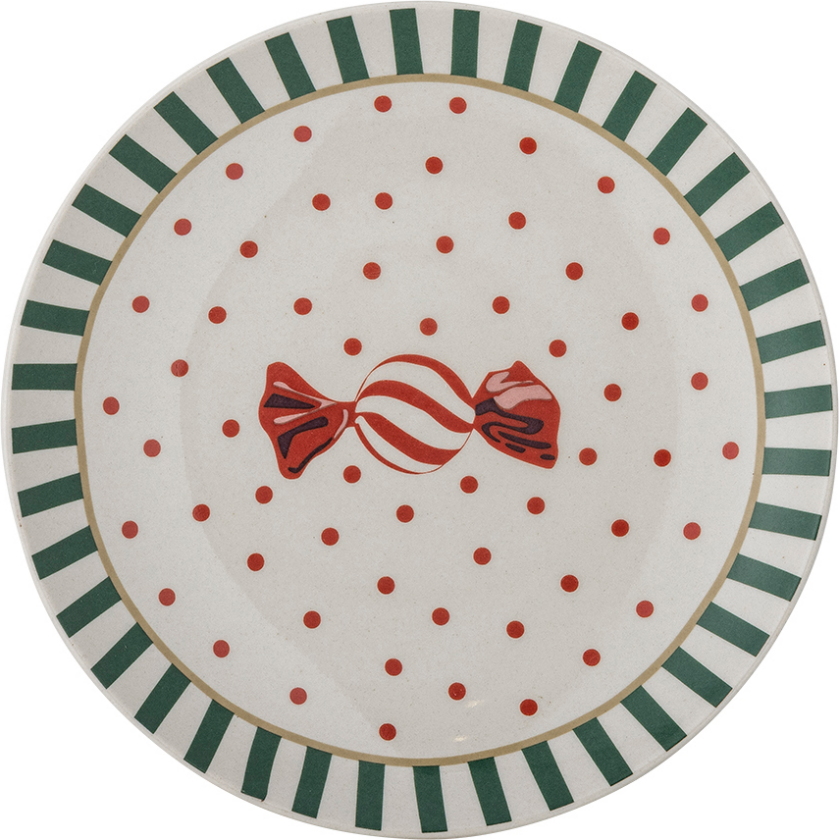 Yule tallerken Ø28 cm Natur-rød