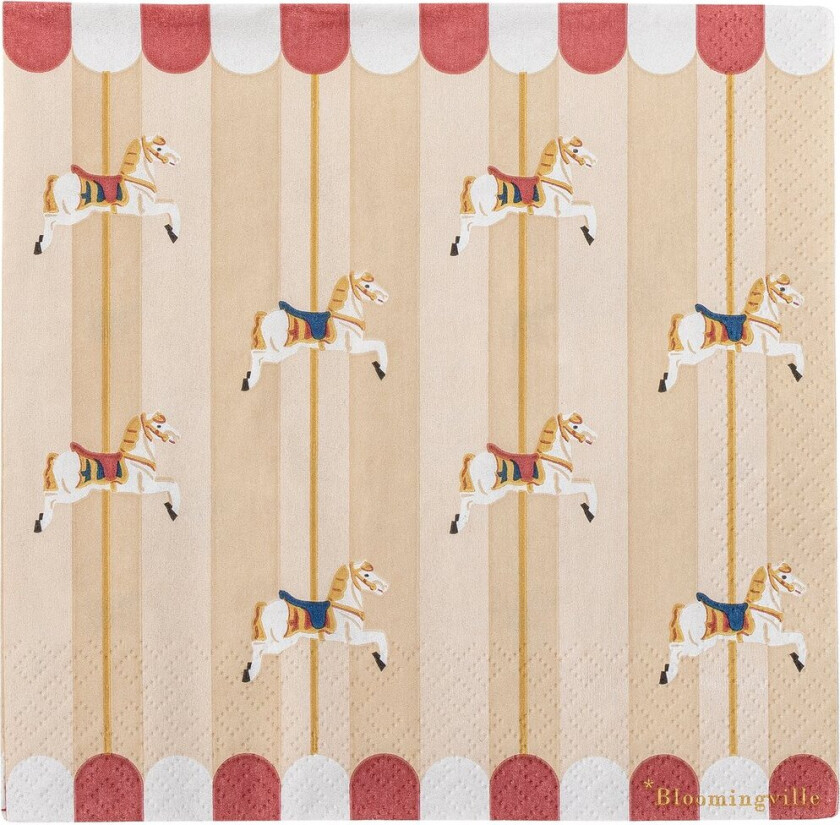 Merry-go-round serviett 33x33 cm 20-pakning Natur