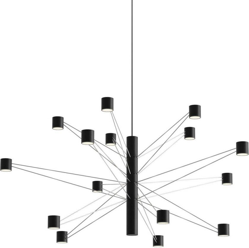 LED-hengelampe POLAR 15.2, Ø 93 cm, svart 15 lyskilder dimbar